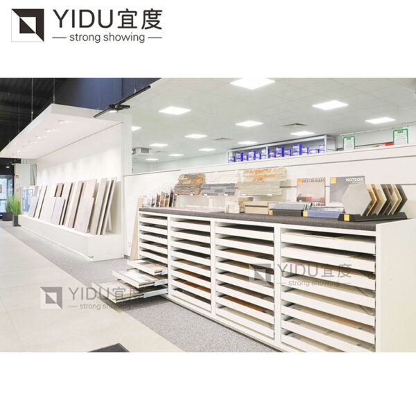 Custom Size Drawer Tile Display Stand For Marble Stone Display