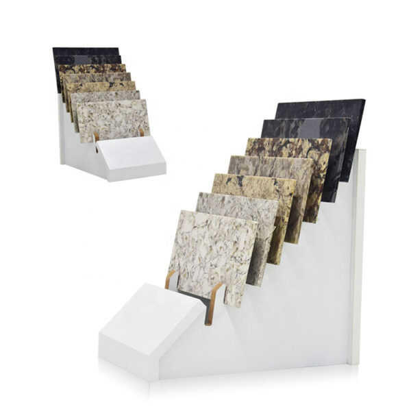 Stone Table Top Display Stand,High Quality White Quartz Stone Marble Countertop Display Rack