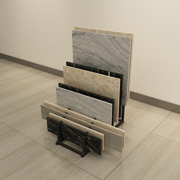 Shop Small Shelf Ceramic Tile Wood Floor Sample Display Rack With Slotted Tube
