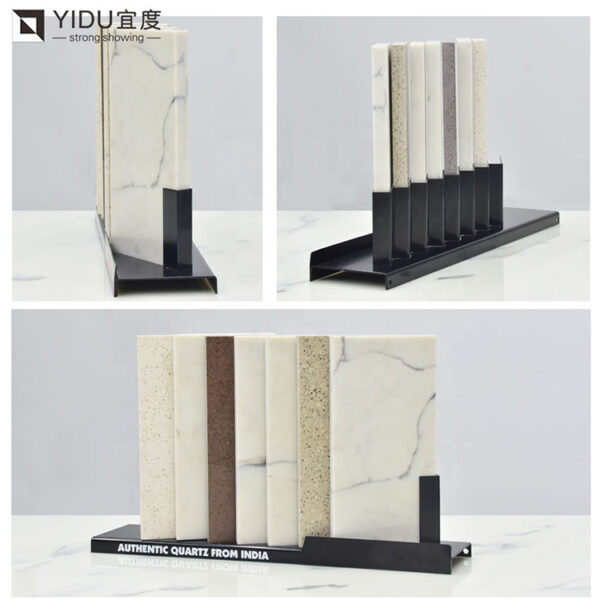 Ceramic Tile Display Rack With Corner Countertop Organizer