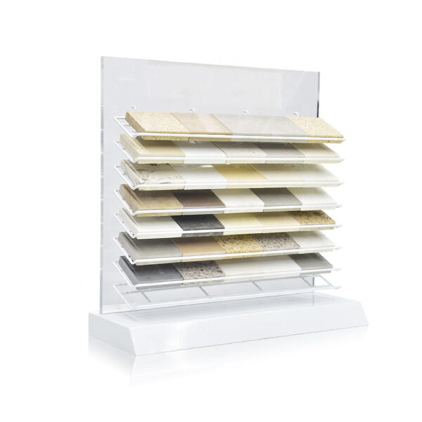 White Quartz Countertops Display Rack Customization