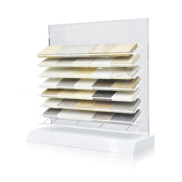 White Quartz Countertops Display Rack Customization