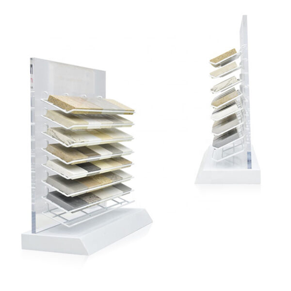 White Quartz Countertops Display Rack Customization