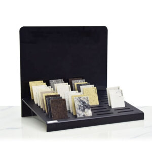 New Design Black Countertop Quartz Stone Tile Sample Display Rack