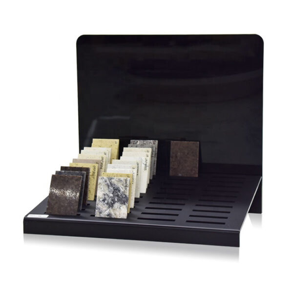 New Design Black Countertop Quartz Stone Tile Sample Display Rack