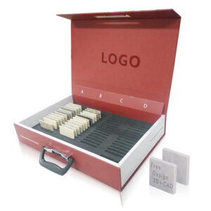 Red Stone Sample Portable Display Box, Quartz Stone Sample Suitcase