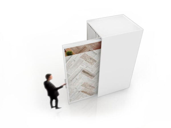 Customizable Sliding Ceramic Floor And Brick Wall Tile Display Stand With Double-sided Panels