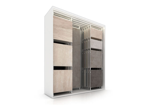 Double-row Multi-format Sliding Ceramic Tile Display Rack