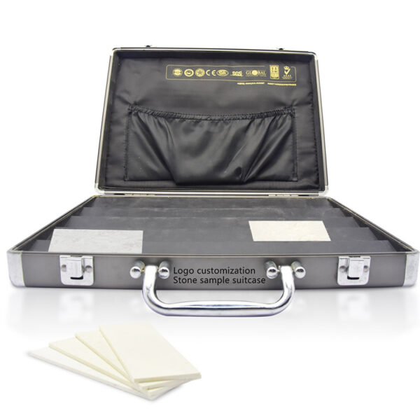 Aluminum Suitcase Quartz Stone Wooden Board Sample Display Box