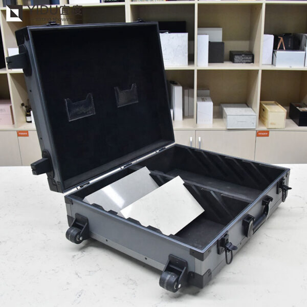 Stone Tile Sample Box With Wheel Aluminum Sample Suitcase