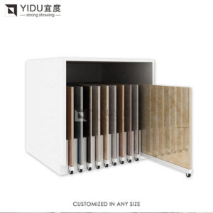 Custom Drawer Sliding Tile Display Racks Sliding Floor Tile Sample Display Cabinet