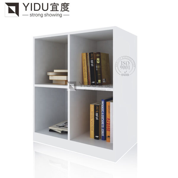 2 Tier Bookshelf White Tile Display Cabinet Shelf
