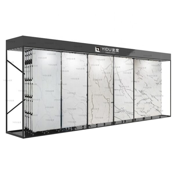 High Quality Exhibition Push-Pull Marble Stone Sliding Tile Showroom Display