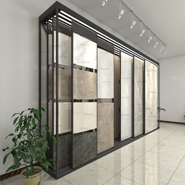 High Quality Exhibition Push-Pull Marble Stone Sliding Tile Showroom Display