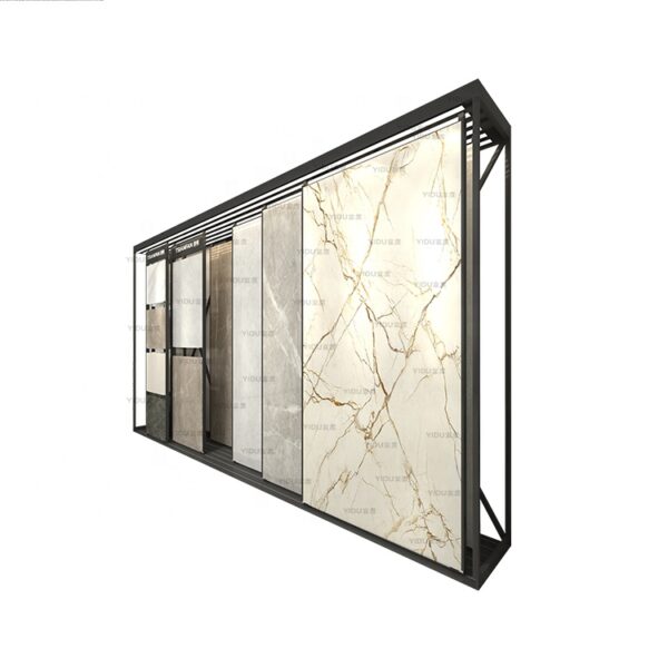 High Quality Exhibition Push-Pull Marble Stone Sliding Tile Showroom Display