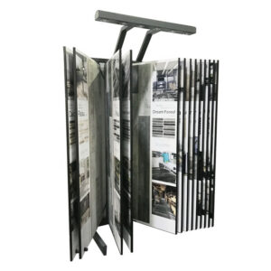 Tile Flooring Display Racks Flip Type Black Metal Shelf