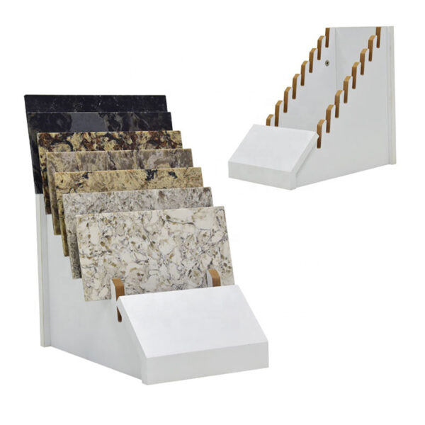 Stone Table Top Display Stand,High Quality White Quartz Stone Marble Countertop Display Rack