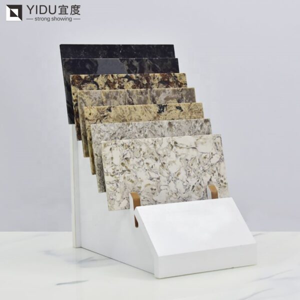 Quartz Stone Wood Floor Countertop Display Rack Supplier