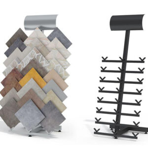 Fishbone Shape Ceramic Tile Marble Metal Floor Display Rack