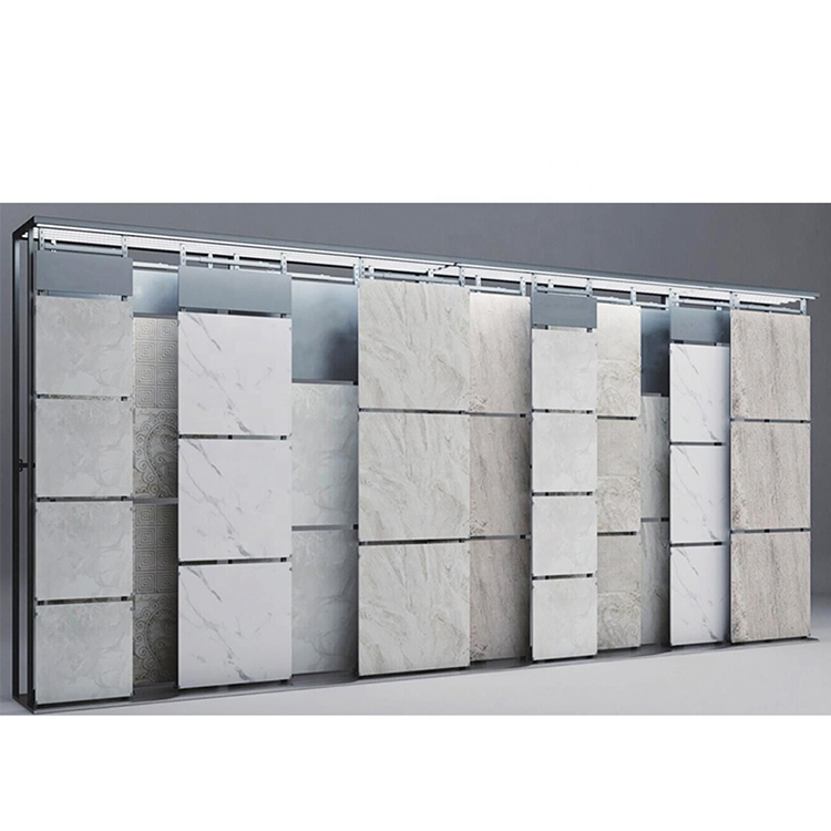 Custom Sliding Tile Display Rack Granite Showroom Display Rack