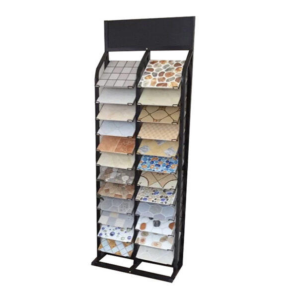 12/24/36 Layer Quartz Slate Display Rack, Marble Wood Floor Metal Display Rack Wholesale