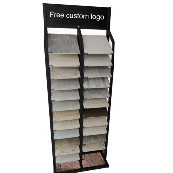 12/24/36 Layer Quartz Slate Display Rack, Marble Wood Floor Metal Display Rack Wholesale