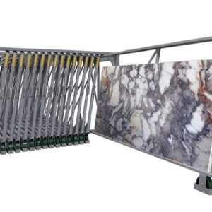 Vertical Glide Out Slab Storage Rack For Quartz Stone Tile Display