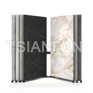Sintered Stone Display Rack Ceramic Tile Large Slab Page Turning Sliding Display Stand
