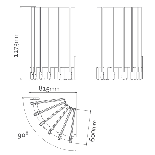 Porcelain Tile Display Stand With Fan Shape