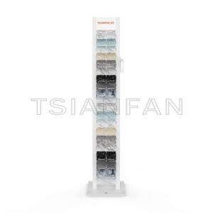 Marble Quartz Stone Display Tower Outdoor Black For Exhibition SRL017