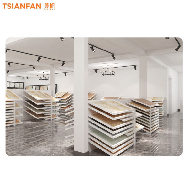 Exhibition Tile Showroom Reclining Ceramic stone Display Rack