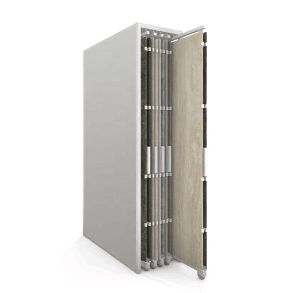 Factory Customize Pull-Out Stone Sample Display Stand Granite Marble Panel Slab Showroom Ceramic Rotatable Slide Tile Display Racks