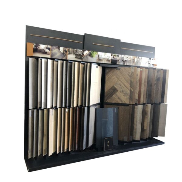 Customizable Page Turn Book Wing Type Vinyl Solid Wood Flooring Tile Display Frame for Showroom Metal Laminate - 图片 3