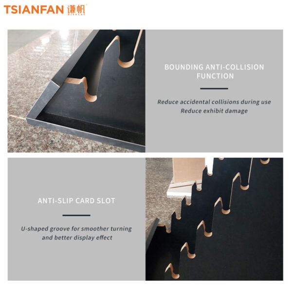 factory cheap Solid Wood Countertop Display Rack Sample Stand Wooden flooring frame - Image 4
