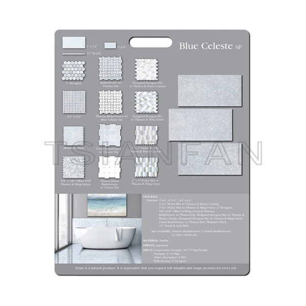 Custom Design mdf display board marble Stone  Ceramic stone sample display PF005-13