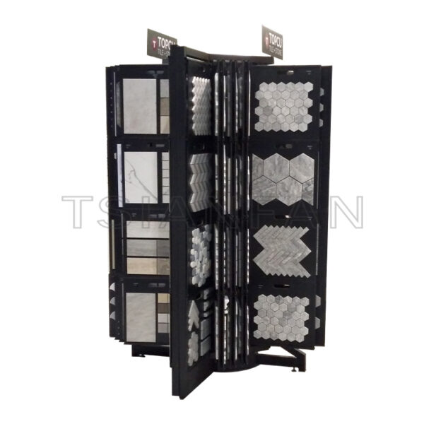 Custom wholesale mosaic tile stone flip display rack-MF012