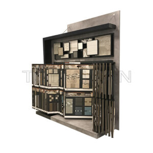 New design vertical mosaic page turning metal display shelf-MF014