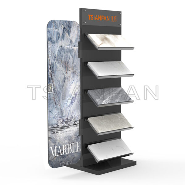 Custom Natural Stone Quartz Stone Marble Sample Floor Display Stand-SG507 - Image 3