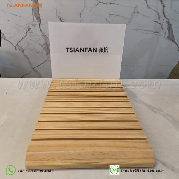 Wooden countertop display rack custom pine stone sample display rack - Image 2