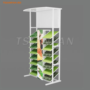 Outdoor turf display stand white metal floor display-SZP030