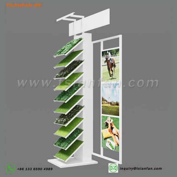 SZP031-New product design artificial grass display racks for showroom - Image 4