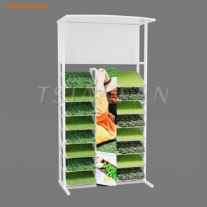 Outdoor turf display stand white metal floor display-SZP030