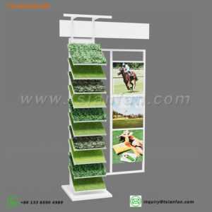 New product design artificial grass display racks for showroom-SZP031