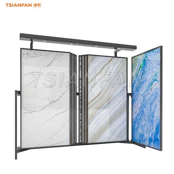 CF024-wing racks ceramic tiles slabs sample display shelf