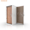 KK002-Wooden door metal frame sliding display stand ideas