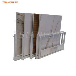 porcelain tile sliding display shelf exhibition hall flooring rack