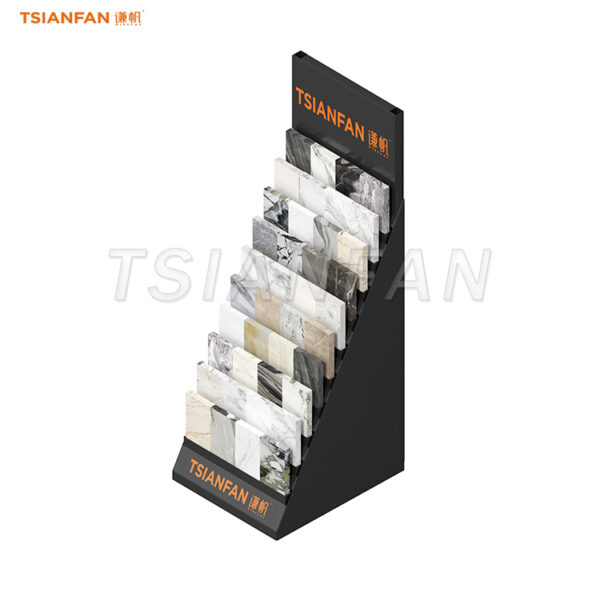 Versatile engineered stone display tower flooring granite stone sample rack-SRL026