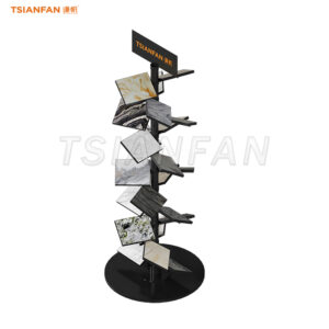 High-capacity black granite stone rotation display shelves -SRL010