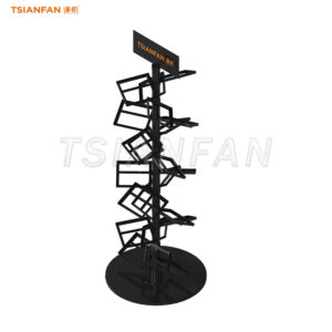 High-capacity black granite stone rotation display shelves -SRL010