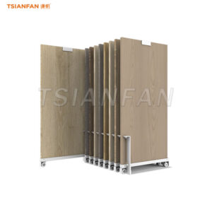 wooden tiles sliding display stand floor displays